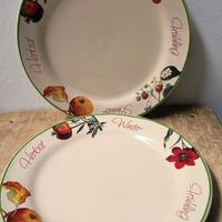 Due piatti decorati 4 stagioni