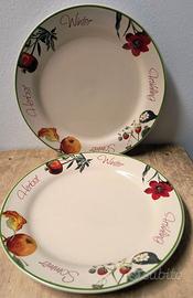 Due piatti decorati 4 stagioni