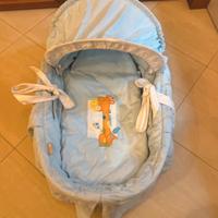 culla in vimini + materasso + capottina+copertura