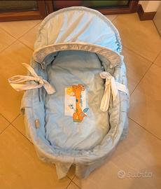 culla in vimini + materasso + capottina+copertura