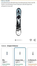 Tavola snowboard bambino 5 anni / 9 anni