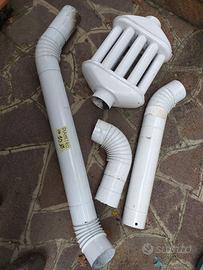 Canna fumaria tubo smaltato bianco per stufa.