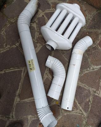 Canna fumaria tubo smaltato bianco per stufa.