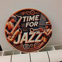 Vintage "Time for Jazz" Arte da Parete in Allumini