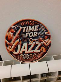 Vintage "Time for Jazz" Arte da Parete in Allumini