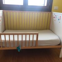 Letto Kinderkraft in legno modello MIA + materasso