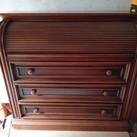 cassettiera secretaire legno noce 