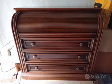 cassettiera secretaire legno noce 