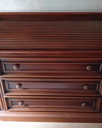 cassettiera secretaire legno noce 