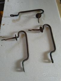 3 vecchie maniglie in ferro anni 40 per infissi es