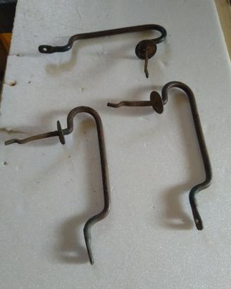 3 vecchie maniglie in ferro anni 40 per infissi es