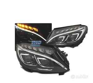 FARI MERCEDES W205 14-18 LUCE DIURNA LED DRL NERO