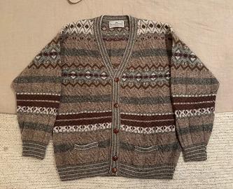 Burlington maglione cardigan lana tg. XL fantasia