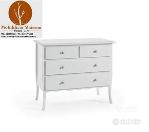 Comò bianco laccato cod 668 4 cassetti nuovo