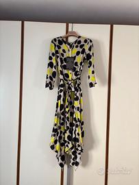 Manila Grace Abstract Polka Dot Midi Dress