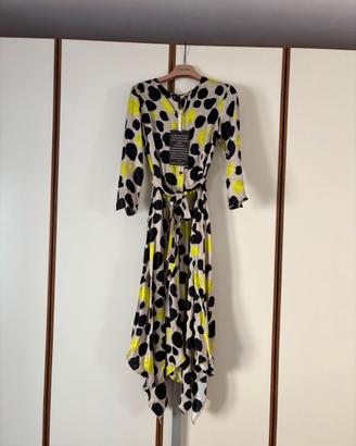 Manila Grace Abstract Polka Dot Midi Dress