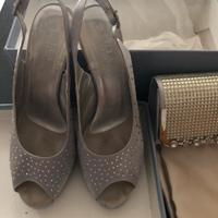 Collezione donna scarpe n'39 con borsa argento