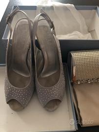 Collezione donna scarpe n'39 con borsa argento