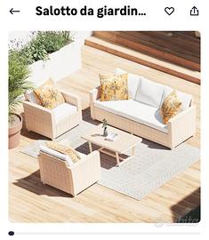Salotto Naterial per giardino divano 2 poltrone