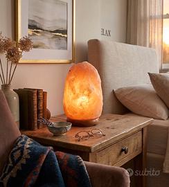 Lampada Sale Himalaya base in legno