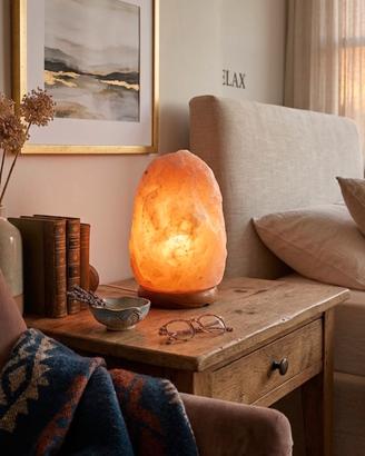 Lampada Sale Himalaya base in legno