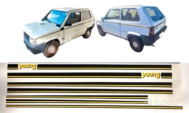 Fiat Panda Young kit adesivi fiancate giallo nero 
