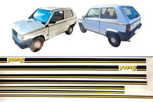Fiat Panda Young kit adesivi fiancate giallo nero 
