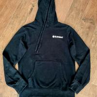 felpa Element nera con cappuccio