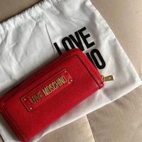 Portafoglio grande rosso Love Moschino con zip