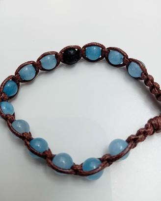 Braccialetto Shamballa Amazzonite e Pietra Lavica