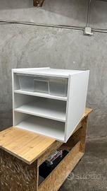 rack nuovo per rettili in legno 3 posti con ruote