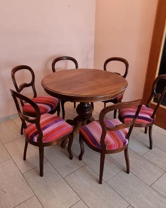 Tavolo rotondo massello con sedie