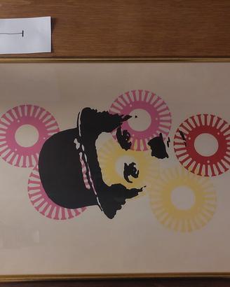 Serigrafia panda pop art firmata (Charlie Chaplin)