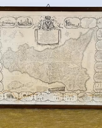 Vecchia mappa della Sicilia Giovanni B. Ghisi 1779