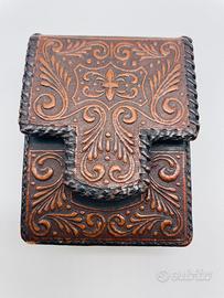 Porta pacchetto sigarette in cuoio anni ‘70