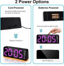 Lafocuse Sveglia LED con Luce Ambientale