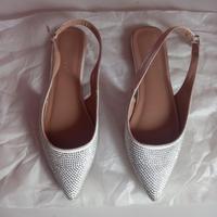 Ballerine décolleté slingback con strass