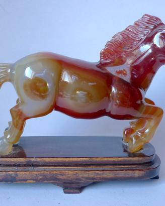 Cavallo statua di agata Cina XX secolo