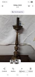 Candelieri e lampada a olio in ottone