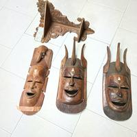 maschere tribali in legno + memzola 