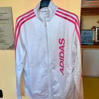 Felpa ADIDAS bianca e rosa (M)