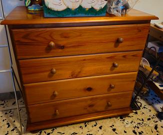 Cassettiera in legno 4 cassetti