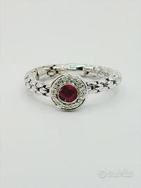 Anello oro 18 kt rubino e diamanti naturali Fope