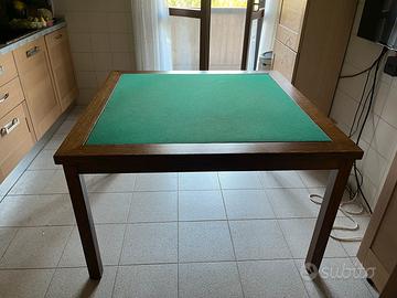 Tavolo da gioco girevole in legno massello 120x120