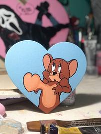 Jerry innamorato tela a forma di cuore