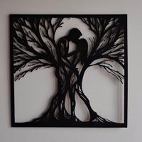Quadro decorativo in legno – Coppia Albero della V