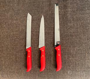 Set tre coltelli grandi cutting inox italia