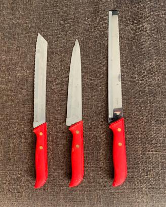 Set tre coltelli grandi cutting inox italia