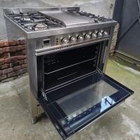 Cucina GAS ILVE Inox 5 Fuochi Maxi Forno 90 Piastr