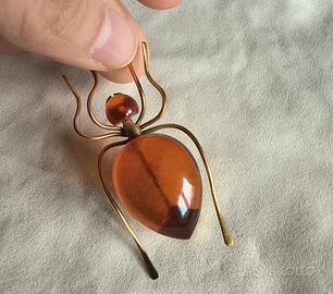 VINTAGE SPILLA RAGNO URSS AMBRA BALTICA